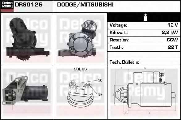 DELCO REMY DRS0126 Стартер для MITSUBISHI (Митсубиши/митсубиси) DELCO REMY DRS0126 Стартер для MITSUBISHI (Митсубиши/митсубиси)