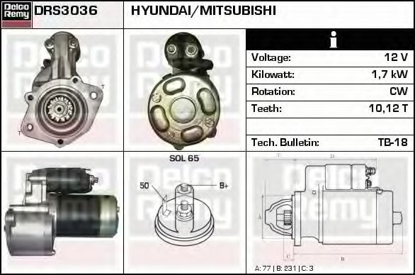 DELCO REMY DRS3036 Стартер для MITSUBISHI MIGHTY MAX (Митсубиши/митсубиси Мигхтъ маx) DELCO REMY DRS3036 Стартер для MITSUBISHI MIGHTY MAX (Митсубиши/митсубиси Мигхтъ маx)