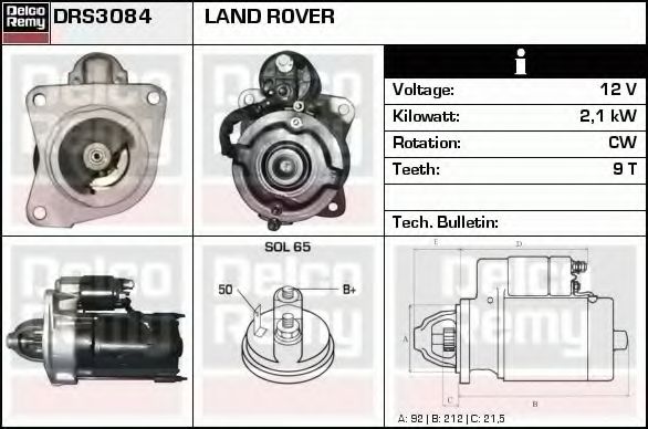 DELCO REMY DRS3084 Стартер для LAND ROVER DEFENDER (Ленд ровер/лэнд ровер Дэфэндэр) DELCO REMY DRS3084 Стартер для LAND ROVER DEFENDER (Ленд ровер/лэнд ровер Дэфэндэр)