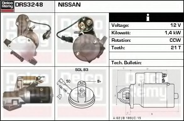 DELCO REMY DRS3248 Стартер 