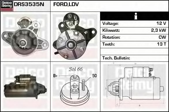 DELCO REMY DRS3535N Стартер 