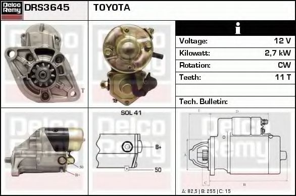 DELCO REMY DRS3645 Стартер 