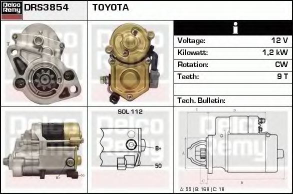 DELCO REMY DRS3854 Стартер 