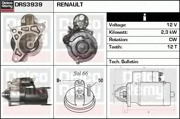 DELCO REMY DRS3939 Стартер для RENAULT SAFRANE (Рено Сафранэ) DELCO REMY DRS3939 Стартер для RENAULT SAFRANE (Рено Сафранэ)