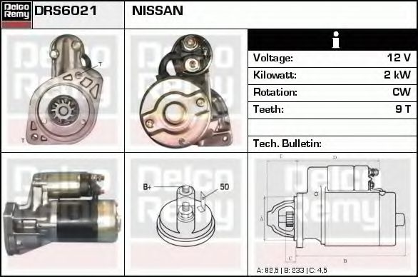 DELCO REMY DRS6021 Стартер для NISSAN PRIMERA LER (Ниссан Примера лэр) DELCO REMY DRS6021 Стартер для NISSAN PRIMERA LER (Ниссан Примера лэр)
