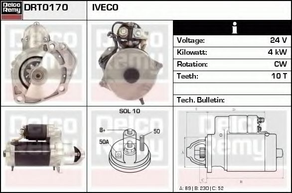 DELCO REMY DRT0170 Стартер 