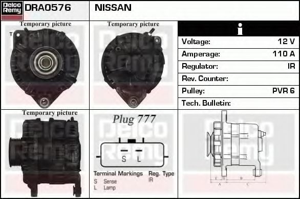 DELCO REMY DRA0576 Генератор для NISSAN MAXIMA QX (Ниссан Маxима qx) DELCO REMY DRA0576 Генератор для NISSAN MAXIMA QX (Ниссан Маxима qx)