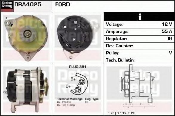 DELCO REMY DRA4025 Генератор для LAND-ROVER (Ланд-ровер) DELCO REMY DRA4025 Генератор для LAND-ROVER (Ланд-ровер)