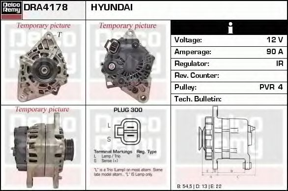 DELCO REMY DRA4178 Генератор для HYUNDAI LAVITA (Хендай Лаvита) DELCO REMY DRA4178 Генератор для HYUNDAI LAVITA (Хендай Лаvита)