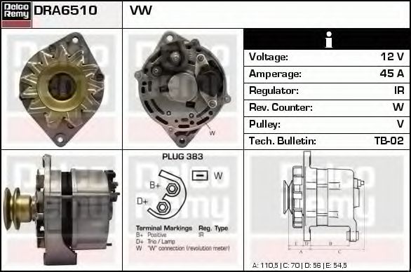 DELCO REMY DRA6501 Генератор для SUZUKI (Сузуки) DELCO REMY DRA6501 Генератор для SUZUKI (Сузуки)