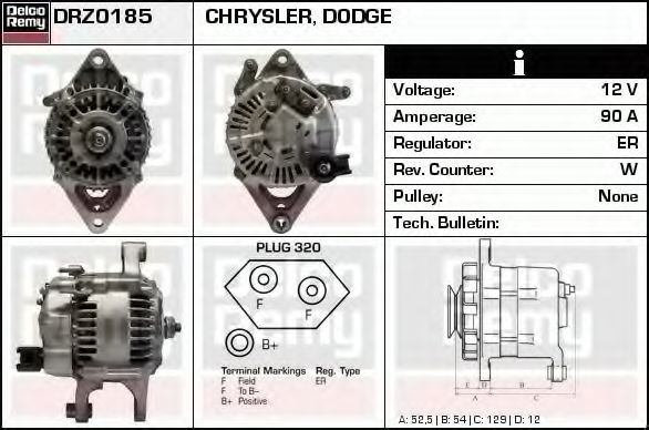 DELCO REMY DRZ0185 Генератор для JEEP (Джип) DELCO REMY DRZ0185 Генератор для JEEP (Джип)