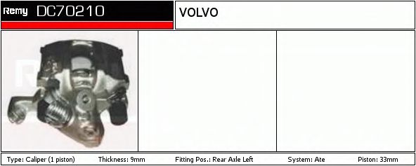 DELCO REMY DC70210 Тормозной суппорт для VOLVO 480 E (Вольво 480 э) DELCO REMY DC70210 Тормозной суппорт для VOLVO 480 E (Вольво 480 э)