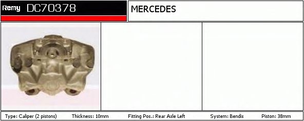DELCO REMY DC70378 Тормозной суппорт для MERCEDES-BENZ SL (Мэрcэдэс-бэнз Сл) DELCO REMY DC70378 Тормозной суппорт для MERCEDES-BENZ SL (Мэрcэдэс-бэнз Сл)