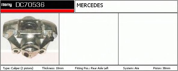 DELCO REMY DC70536 Тормозной суппорт для MERCEDES-BENZ SL (Мэрcэдэс-бэнз Сл) DELCO REMY DC70536 Тормозной суппорт для MERCEDES-BENZ SL (Мэрcэдэс-бэнз Сл)