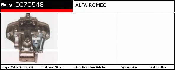 DELCO REMY DC70548 Тормозной суппорт для ALFA ROMEO GTV (Альфа ромео Гтv) DELCO REMY DC70548 Тормозной суппорт для ALFA ROMEO GTV (Альфа ромео Гтv)