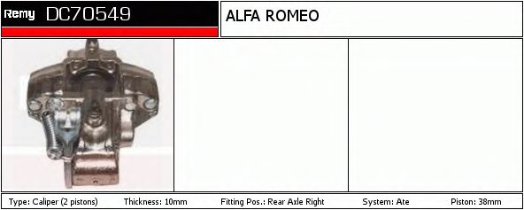DELCO REMY DC70549 Тормозной суппорт для ALFA ROMEO GTV (Альфа ромео Гтv) DELCO REMY DC70549 Тормозной суппорт для ALFA ROMEO GTV (Альфа ромео Гтv)
