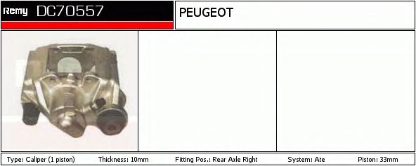 DELCO REMY DC70557 Тормозной суппорт для PEUGEOT 607 (Пежо 607)