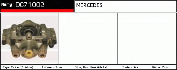 DELCO REMY DC71002 Тормозной суппорт для MERCEDES-BENZ CABRIOLET (Мэрcэдэс-бэнз Cабриолэт) DELCO REMY DC71002 Тормозной суппорт для MERCEDES-BENZ CABRIOLET (Мэрcэдэс-бэнз Cабриолэт)