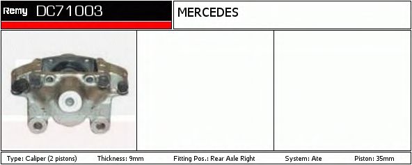 DELCO REMY DC71003 Тормозной суппорт для MERCEDES-BENZ CABRIOLET (Мэрcэдэс-бэнз Cабриолэт) DELCO REMY DC71003 Тормозной суппорт для MERCEDES-BENZ CABRIOLET (Мэрcэдэс-бэнз Cабриолэт)