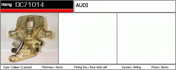 DELCO REMY DC71014 Тормозной суппорт для AUDI 80 (Ауди 80) DELCO REMY DC71014 Тормозной суппорт для AUDI 80 (Ауди 80)