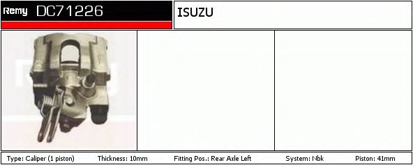 DELCO REMY DC71226 Тормозной суппорт для ISUZU TROOPER (Исузу Троопэр) DELCO REMY DC71226 Тормозной суппорт для ISUZU TROOPER (Исузу Троопэр)