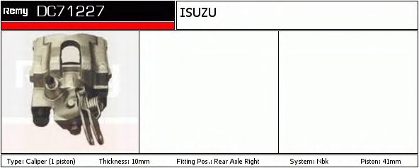 DELCO REMY DC71227 Тормозной суппорт для ISUZU TROOPER (Исузу Троопэр) DELCO REMY DC71227 Тормозной суппорт для ISUZU TROOPER (Исузу Троопэр)