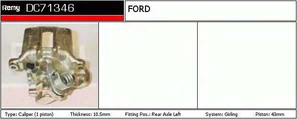 DELCO REMY DC71346 Тормозной суппорт для FORD (Форд) DELCO REMY DC71346 Тормозной суппорт для FORD (Форд)
