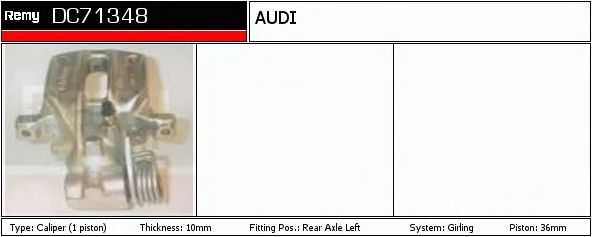 DELCO REMY DC71348 Тормозной суппорт для AUDI 100 (Ауди 100) DELCO REMY DC71348 Тормозной суппорт для AUDI 100 (Ауди 100)