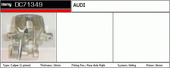 DELCO REMY DC71349 Тормозной суппорт для AUDI 100 (Ауди 100) DELCO REMY DC71349 Тормозной суппорт для AUDI 100 (Ауди 100)