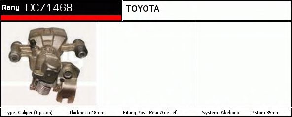 DELCO REMY DC71468 Тормозной суппорт для TOYOTA COROLLA SPRINTER (Тойота/тоета Cоролла спринтэр) DELCO REMY DC71468 Тормозной суппорт для TOYOTA COROLLA SPRINTER (Тойота/тоета Cоролла спринтэр)