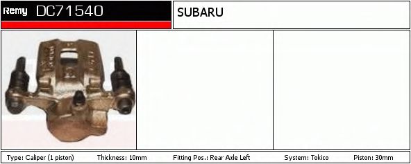 DELCO REMY DC71540 Тормозной суппорт для SUBARU (Субару) DELCO REMY DC71540 Тормозной суппорт для SUBARU (Субару)