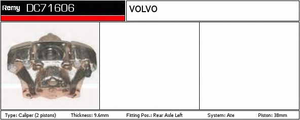 DELCO REMY DC71606 Тормозной суппорт для VOLVO 940 II (Вольво 940 2) DELCO REMY DC71606 Тормозной суппорт для VOLVO 940 II (Вольво 940 2)