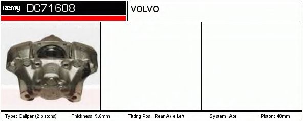 DELCO REMY DC71608 Тормозной суппорт для VOLVO 940 II (Вольво 940 2) DELCO REMY DC71608 Тормозной суппорт для VOLVO 940 II (Вольво 940 2)