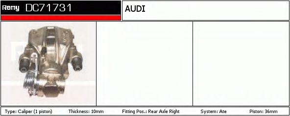 DELCO REMY DC71731 Тормозной суппорт для AUDI 100 (Ауди 100) DELCO REMY DC71731 Тормозной суппорт для AUDI 100 (Ауди 100)