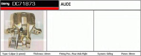 DELCO REMY DC71873 Тормозной суппорт для AUDI 100 (Ауди 100) DELCO REMY DC71873 Тормозной суппорт для AUDI 100 (Ауди 100)