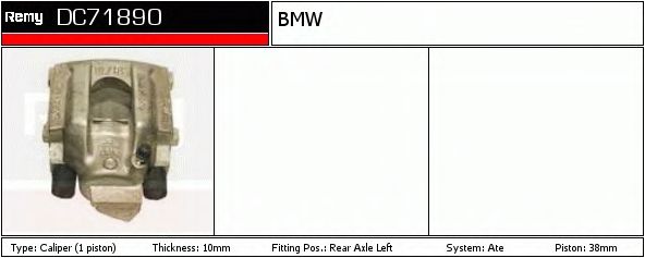 DELCO REMY DC71890 Тормозной суппорт для BMW 7 (Бмв 7) DELCO REMY DC71890 Тормозной суппорт для BMW 7 (Бмв 7)