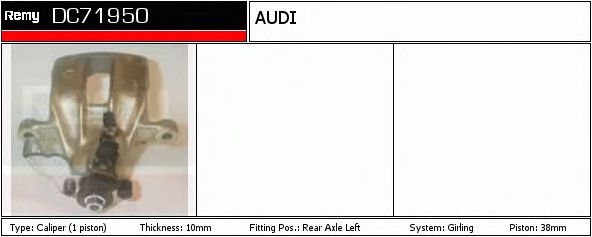 DELCO REMY DC71950 Тормозной суппорт для AUDI 90 (Ауди 90) DELCO REMY DC71950 Тормозной суппорт для AUDI 90 (Ауди 90)