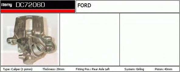 DELCO REMY DC72060 Тормозной суппорт для FORD (Форд) DELCO REMY DC72060 Тормозной суппорт для FORD (Форд)