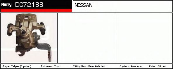DELCO REMY DC72188 Тормозной суппорт для NISSAN 100 NX (Ниссан 100 нx)