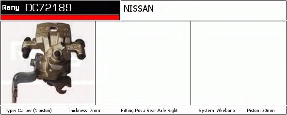 DELCO REMY DC72189 Тормозной суппорт для NISSAN 100 NX (Ниссан 100 нx)