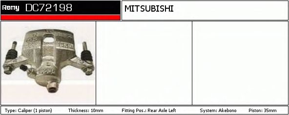 DELCO REMY DC72198 Тормозной суппорт для MITSUBISHI ETERNA V (Митсубиши/митсубиси Этэрна v) DELCO REMY DC72198 Тормозной суппорт для MITSUBISHI ETERNA V (Митсубиши/митсубиси Этэрна v)