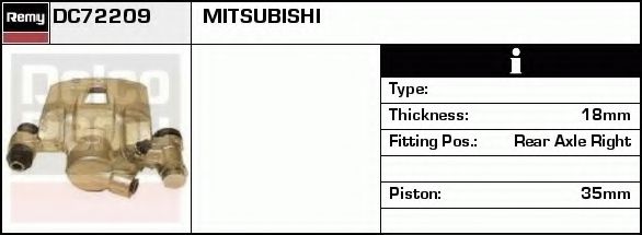 DELCO REMY DC72209 Тормозной суппорт для MITSUBISHI SIGMA (Митсубиши/митсубиси Сигма) DELCO REMY DC72209 Тормозной суппорт для MITSUBISHI SIGMA (Митсубиши/митсубиси Сигма)