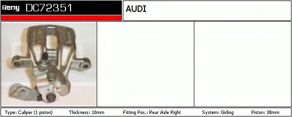 DELCO REMY DC72351 Тормозной суппорт для AUDI CABRIOLET (Ауди Cабриолэт) DELCO REMY DC72351 Тормозной суппорт для AUDI CABRIOLET (Ауди Cабриолэт)