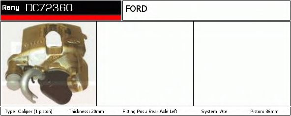 DELCO REMY DC72360 Тормозной суппорт для FORD MONDEO (Форд Мондэо) DELCO REMY DC72360 Тормозной суппорт для FORD MONDEO (Форд Мондэо)