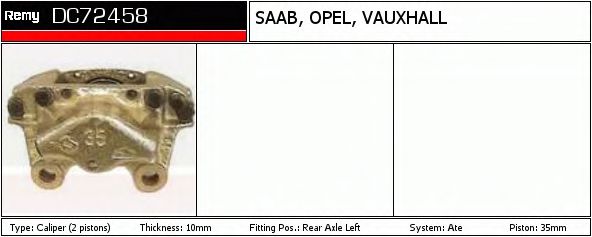 DELCO REMY DC72458 Тормозной суппорт для OPEL VECTRA B (Опель Вектра б) DELCO REMY DC72458 Тормозной суппорт для OPEL VECTRA B (Опель Вектра б)