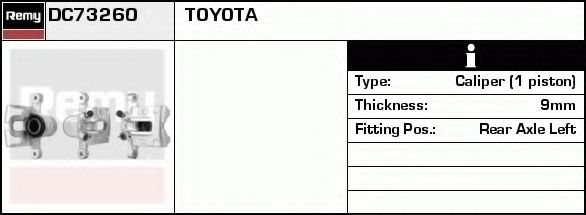 DELCO REMY DC73260 Тормозной суппорт для TOYOTA AXIO/ALTIS (Тойота/тоета Аxио/алтис) DELCO REMY DC73260 Тормозной суппорт для TOYOTA AXIO/ALTIS (Тойота/тоета Аxио/алтис)