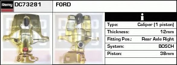 DELCO REMY DC73281 Тормозной суппорт для FORD (Форд) DELCO REMY DC73281 Тормозной суппорт для FORD (Форд)