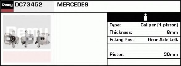 DELCO REMY DC73452 Тормозной суппорт для MERCEDES-BENZ VANEO (Мэрcэдэс-бэнз Vанэо) DELCO REMY DC73452 Тормозной суппорт для MERCEDES-BENZ VANEO (Мэрcэдэс-бэнз Vанэо)