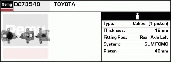 DELCO REMY DC73540 Тормозной суппорт для TOYOTA LAND CRUISER 150 (Тойота/тоета Ленд крузер 150) DELCO REMY DC73540 Тормозной суппорт для TOYOTA LAND CRUISER 150 (Тойота/тоета Ленд крузер 150)