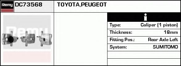 DELCO REMY DC73568 Тормозной суппорт для TOYOTA PRADO (Тойота/тоета Прадо) DELCO REMY DC73568 Тормозной суппорт для TOYOTA PRADO (Тойота/тоета Прадо)